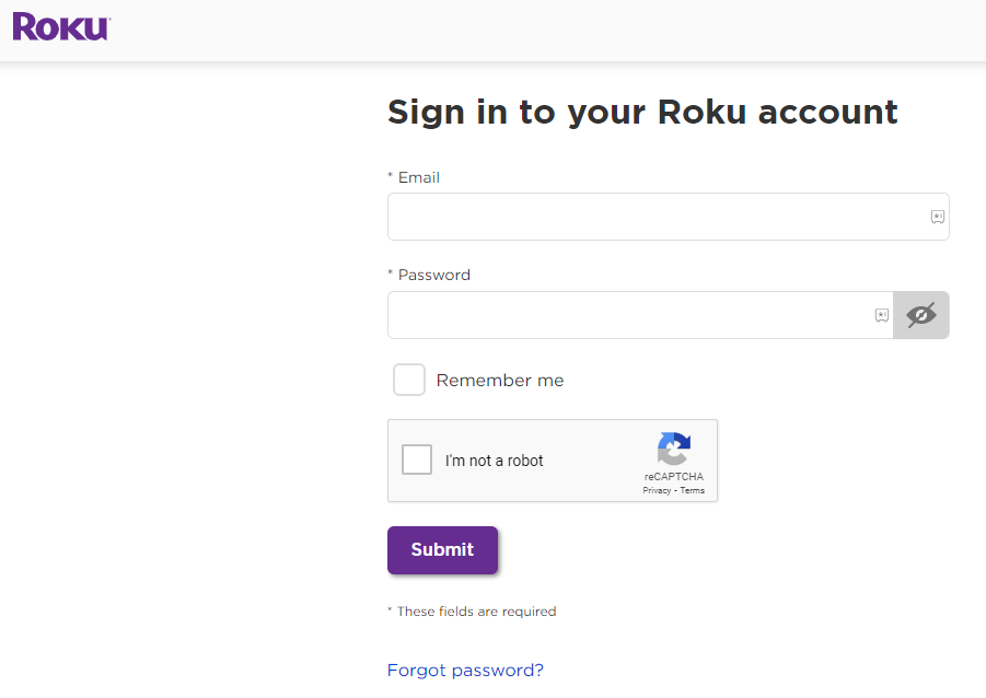 Sign in using Roku credentials