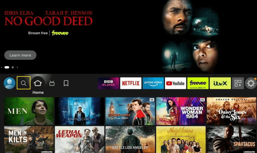 Select the Search icon on Firestick