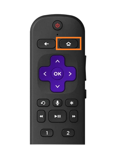 Press home screen on Roku remote