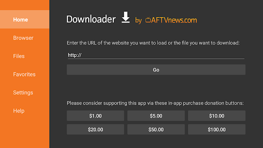 Paste APK URL of Sling TV to Install