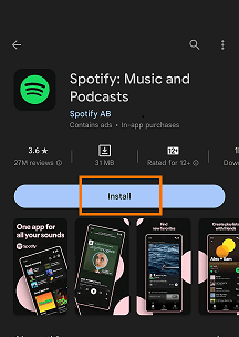 Install Spotify on Android phone.