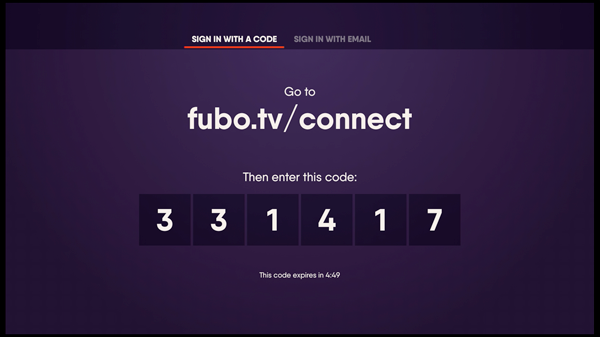 Go to the activation website of fuboTV