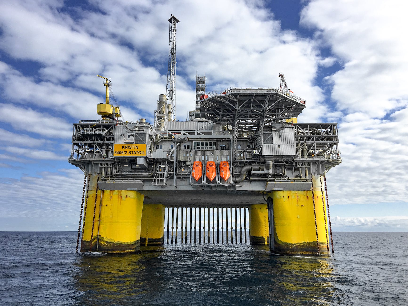 clouds over offshore platform