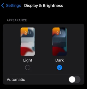 Toggle On the Dark Mode