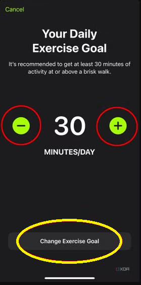 Set your Exercise Goals on your Apple Watch