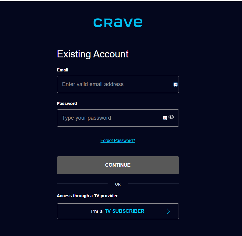 Enter the required details on Crave website