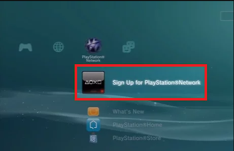 Click on Playstation Network option on PS3