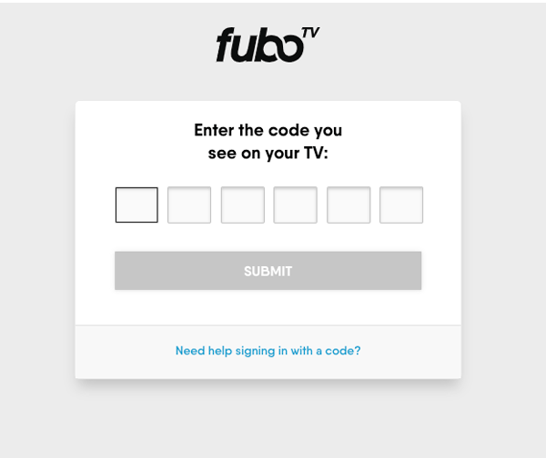 Hit the Submit option on fuboTV website