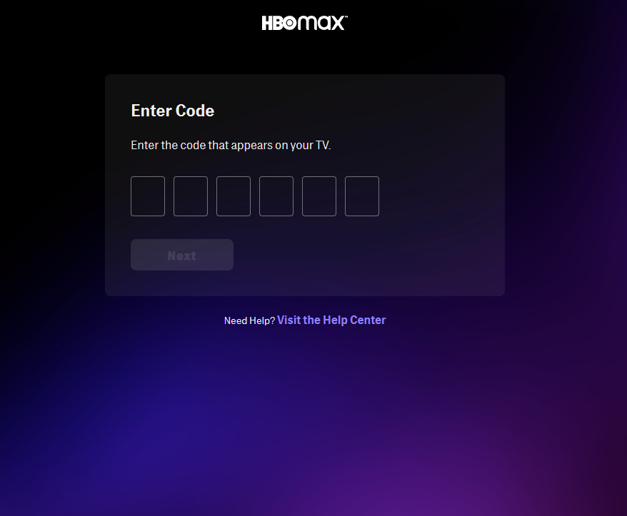 Hit the Next option on HBO MAX website