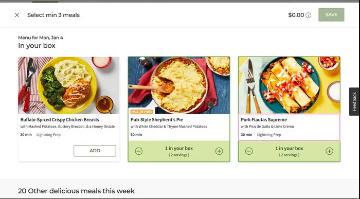 Click on Add on HelloFresh website