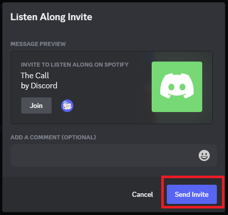 Click on Send Invite option on Discord