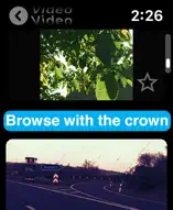 Turn thr digital crown to browse videos on Apple Watch