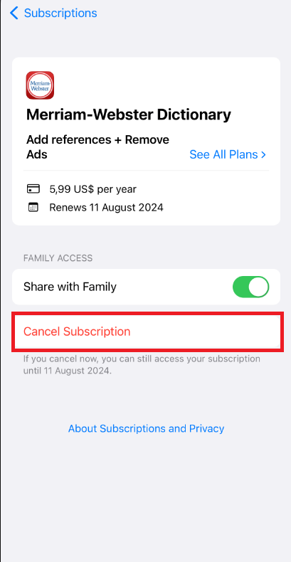 Hit the Cancel Subscription