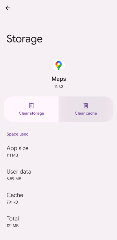 Click on Clear Storage option to remove the cache on Android