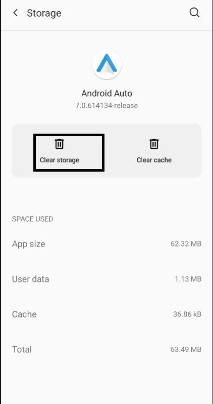 Click on Clear Storage option on your Android smartphones