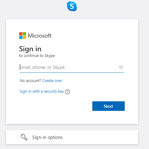 Sign in to your Skype account