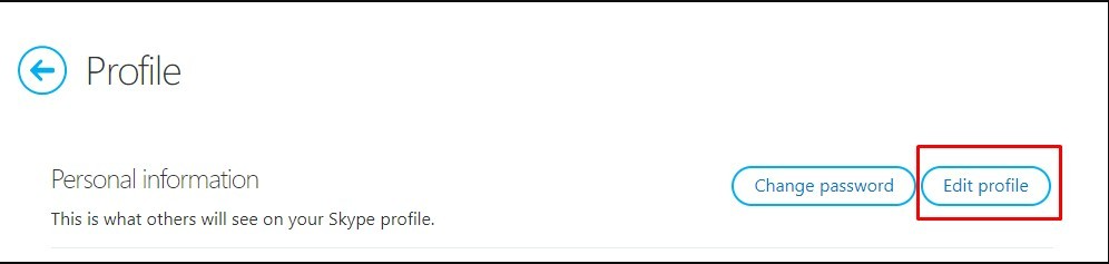 Hit the Edit Profile o change Skype username