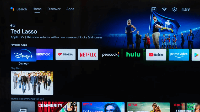 Hit the Search icon on Hisense Google TV