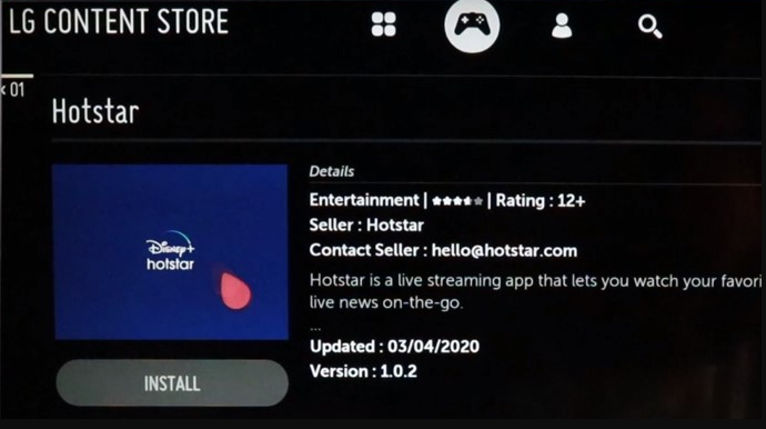 Hit the Install option to get Disney Plus on LG Smart TV