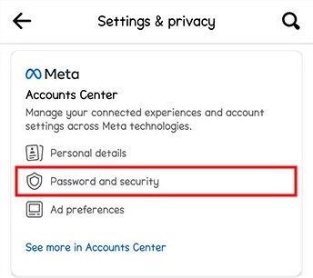 Click Password and security