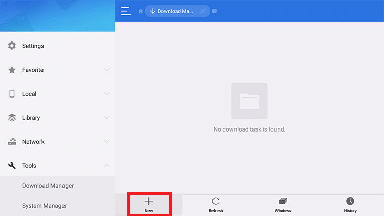 Hit the + New option