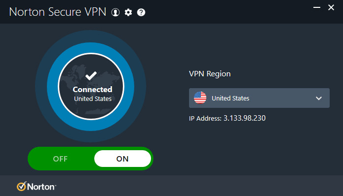 Toggle On to enable Norton VPN on Firestick