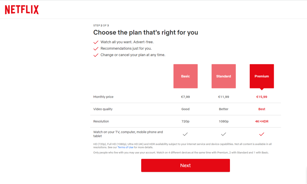 Choose the subscription plan and hit the Next option
