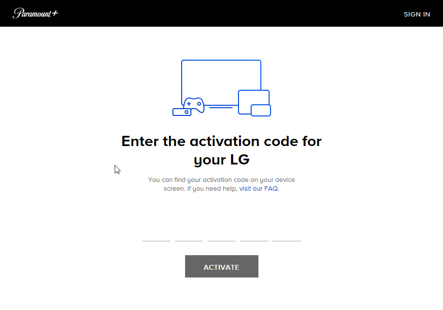 Enter the code and hit the Activate button
