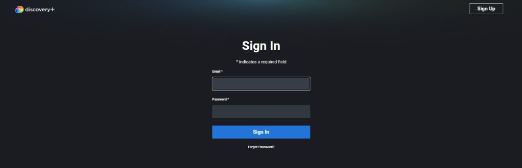 Sign in to Discovery Plus