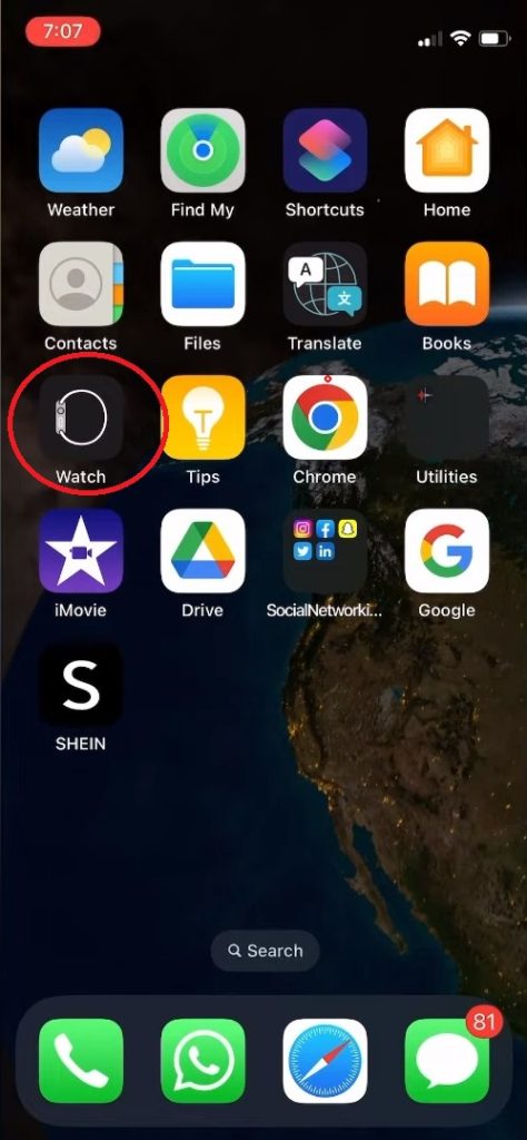Open the Watch app on iPhone