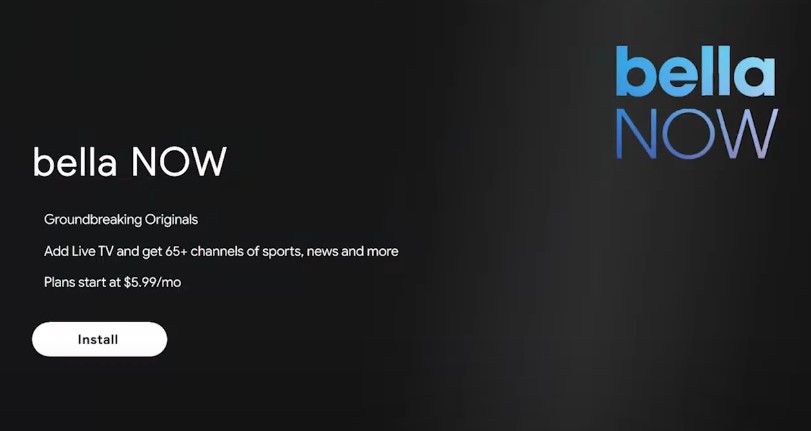 Select Install to add apps on Sony TV