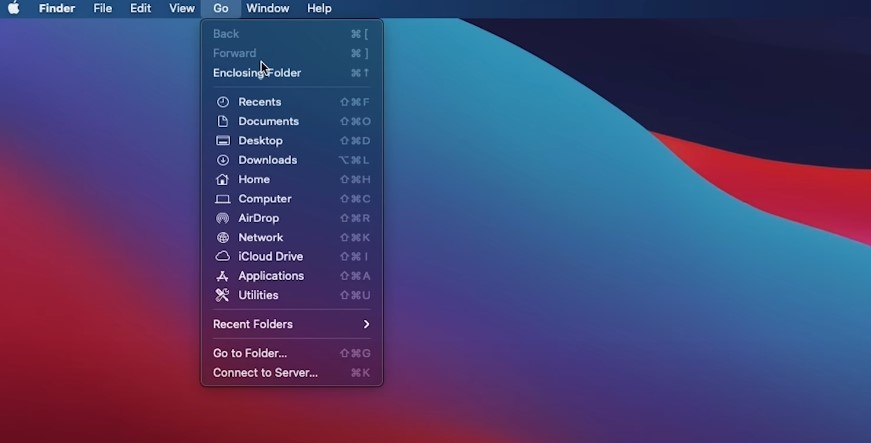 Select Go on Mac