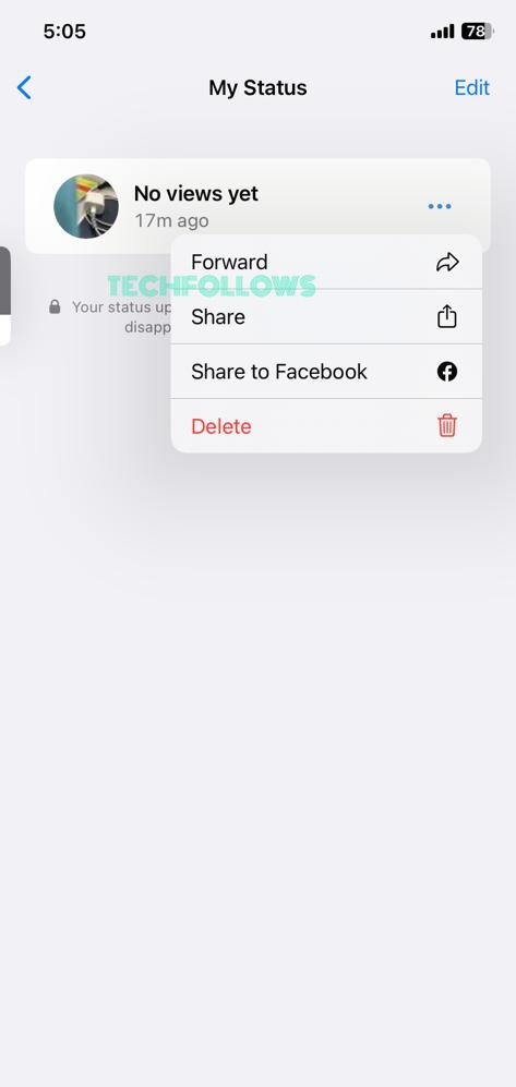 How to Delete Whatsapp Status on iPhone