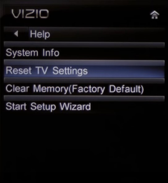 Select Reset TV Settings