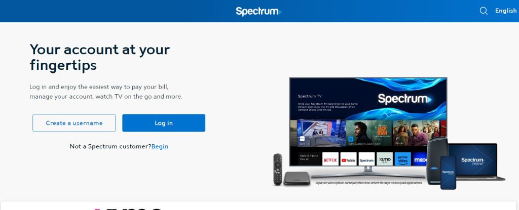Create an username for Spectrum TV