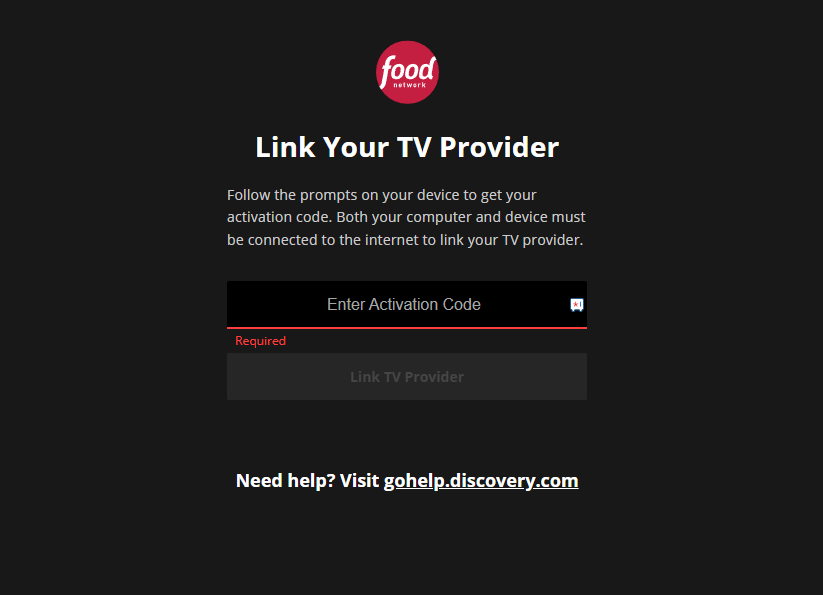 Activate Food Network on Firestick