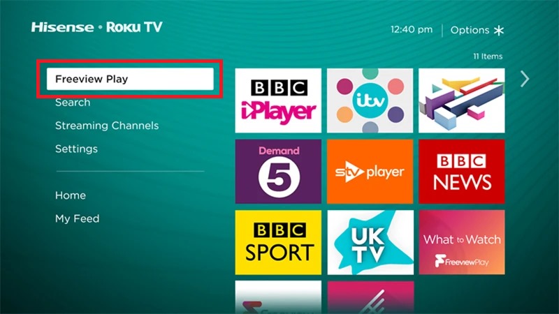 Freeview Play on Hisense Roku TV