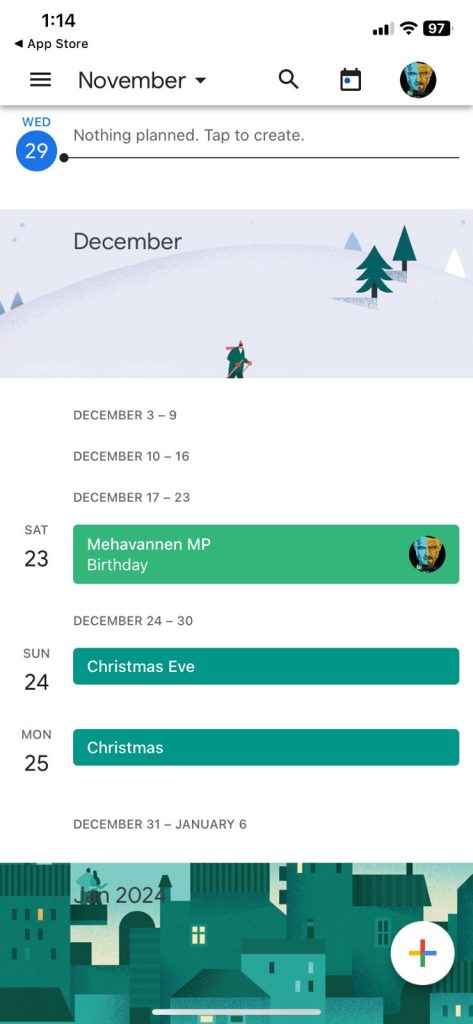 Google Calendar events
