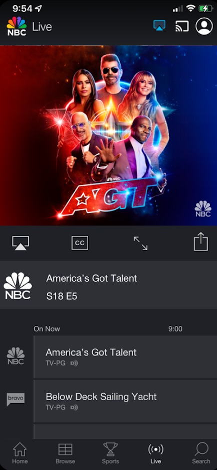 Cast the NBC app
