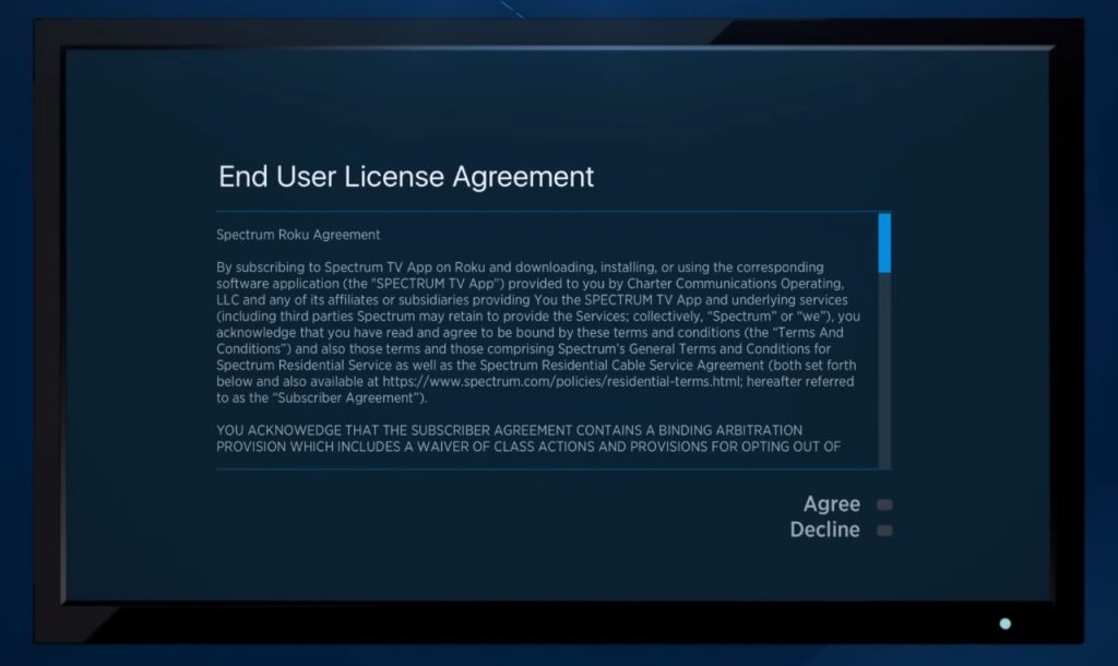 Click Agreee on End User License Agreement