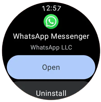Open the WhatsApp on Galaxy Watch