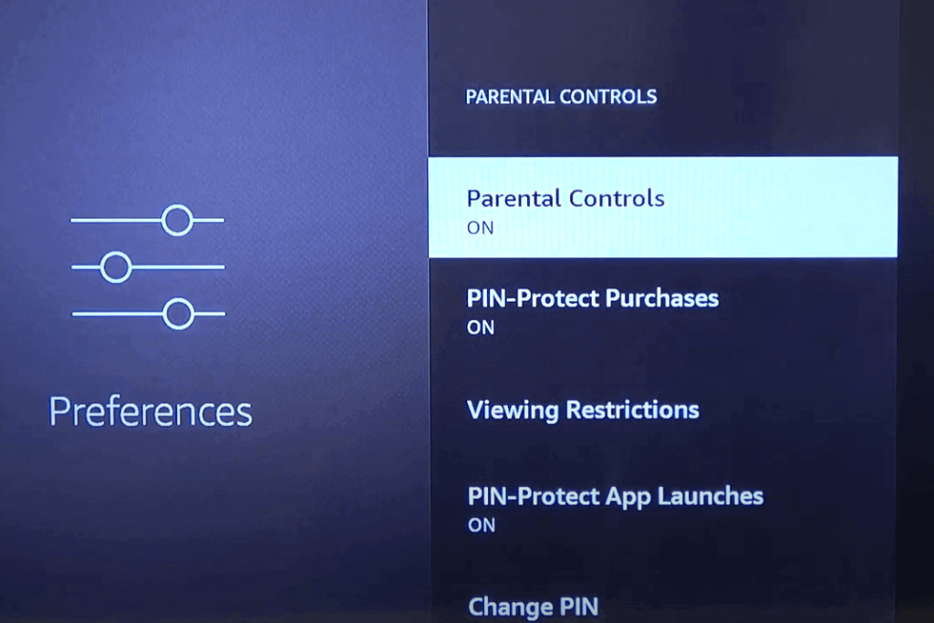 Select Parental Controls and Turn it On