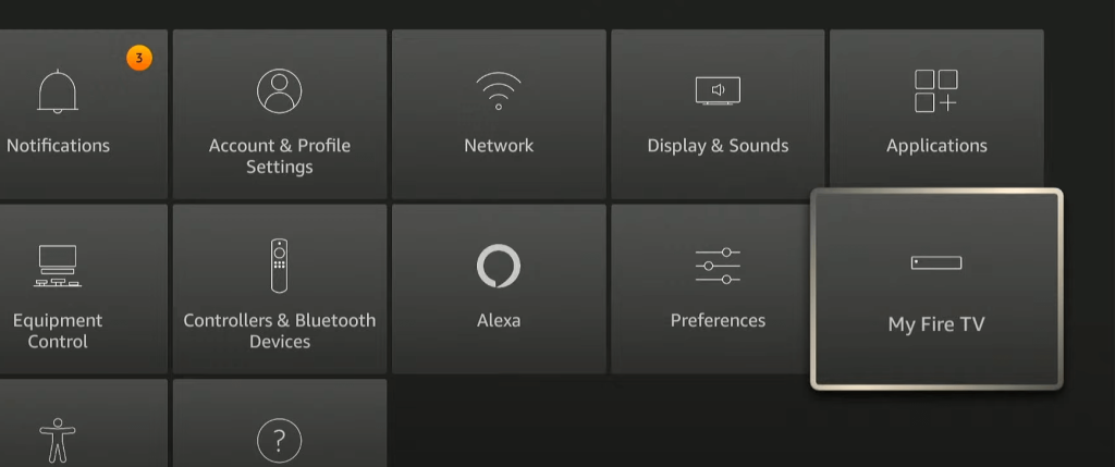 Tap My Fire TV from the Settings