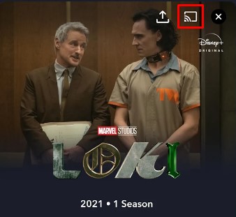 Click the Cast icon in the Disney+