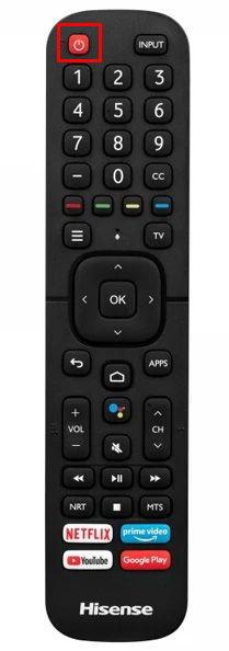 Press the Power button on remote