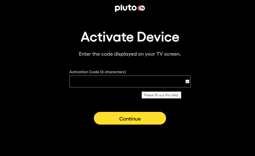 Activate the Pluto TV app on Samsung TV