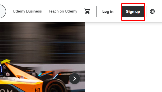 Click on Sign up option to get Udemy Free Trial