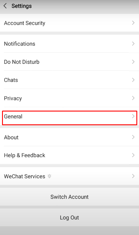 Tap General in the Settings Menu