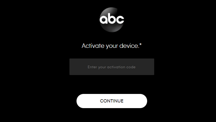 Enter the ABC activation code on Roku