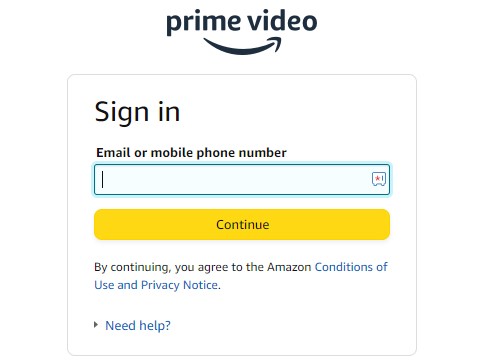 Sign in with your Amazon account